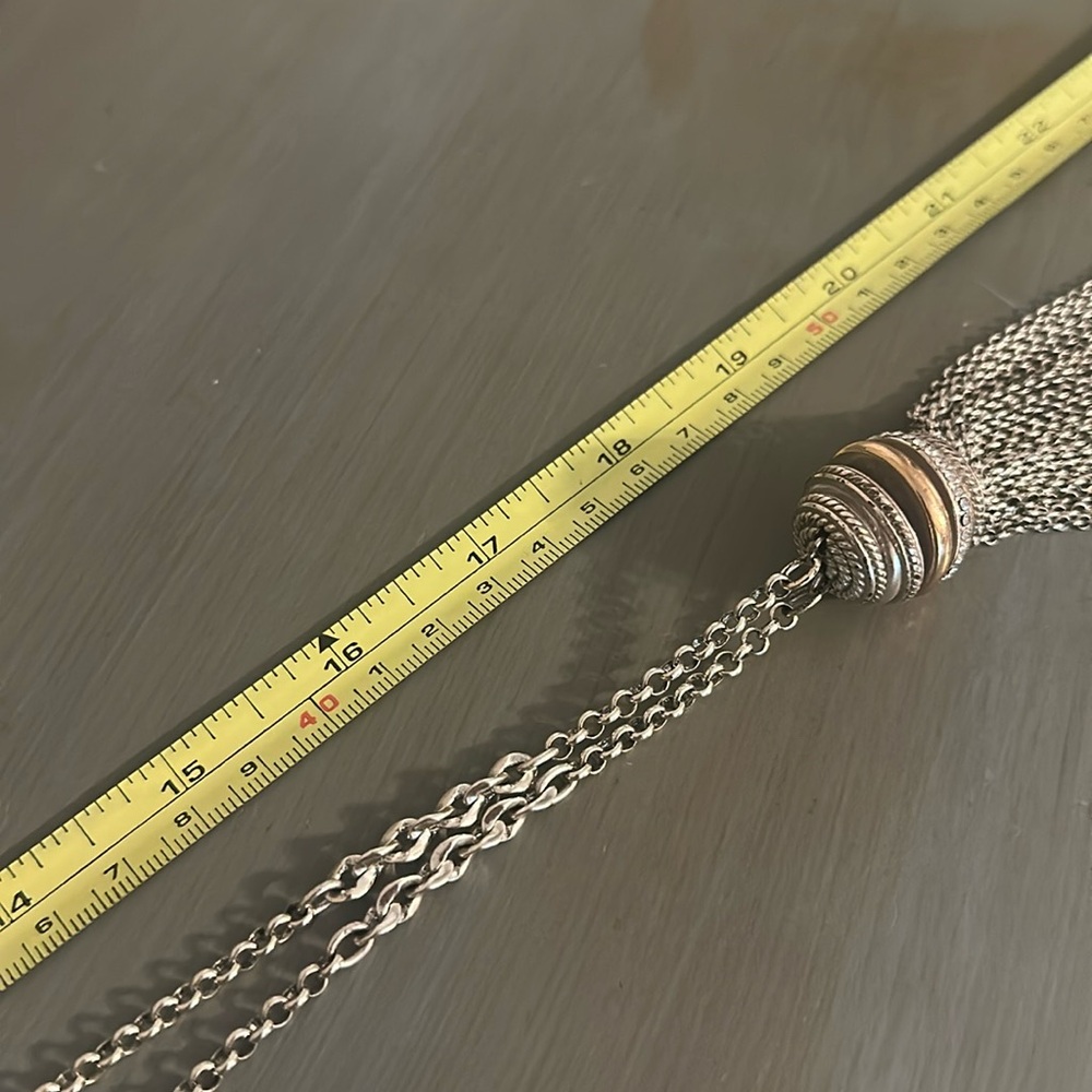 BRIGHTON Neptune’s Rings Tassel Necklace • Mixed Metal Crystal Pendant